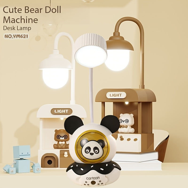 Cute Panda Desk Lamp for Eye Protection, Soft Light for Children's Desk Drawing, Good Lighting for Children, USB Charging with 4-hour Long Battery Life, Cartoon Panda Can Be Used As Indoor Ornament