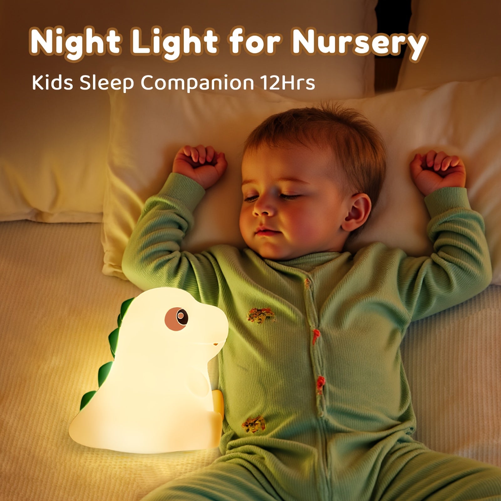 Soothing Sleep Light, Little Dinosaur Unicorn, Silicone Patting Night Light, Baby Feeding, Eye Protection, Bedroom Bedhead, Sleep Desk Lamp