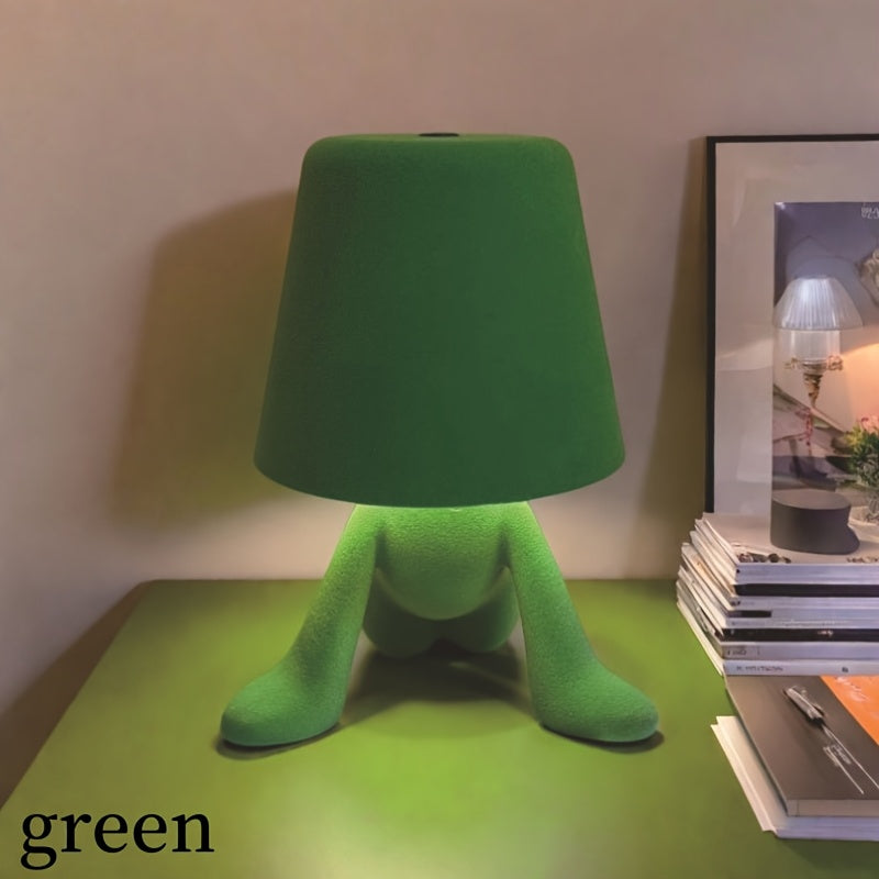 Modern Nordic Style LED Desk Lamp with Adjustable Brightness - USB Rechargeable Night Light, 4 Color Options (Red/Blue/Pink/Green), Sleek Minimalist Design for Bedroom, Office, or Living Room Decor, Desk Lamp for Office, Contemporary Lighting, Durable