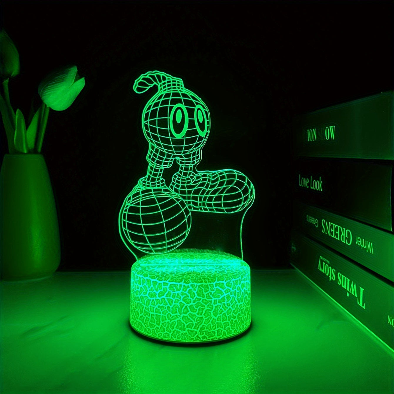 Modern 3D Cartoon Night Light Desk Lamp - USB Powered, 7-Color Touch Switch, Plastic Tabletop Uplight for Bedroom, Study, Gaming Room - Ideal Holiday & Birthday Gift, Desk Lamp for Office, Study Room Lighting, Playful Design, Durable Plastic