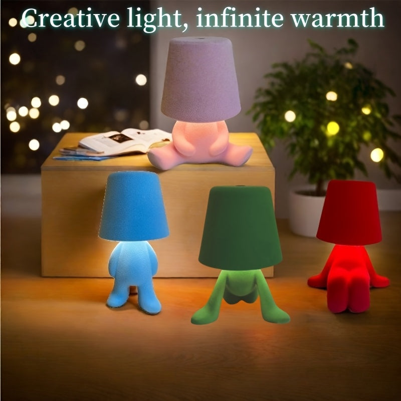 Modern Nordic Style LED Desk Lamp with Adjustable Brightness - USB Rechargeable Night Light, 4 Color Options (Red/Blue/Pink/Green), Sleek Minimalist Design for Bedroom, Office, or Living Room Decor, Desk Lamp for Office, Contemporary Lighting, Durable
