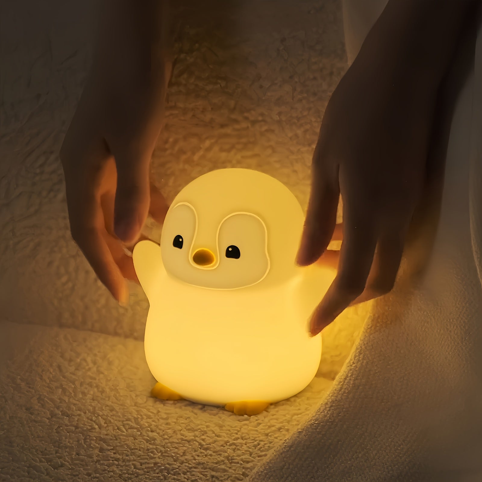 1pc Penguin Night Light Sleep Companion Bedside Lamp with Sensor, Christmas Gift with Data Cable for Bedroom, Living Room, Dining Table Decoration, Holiday and Birthday Present