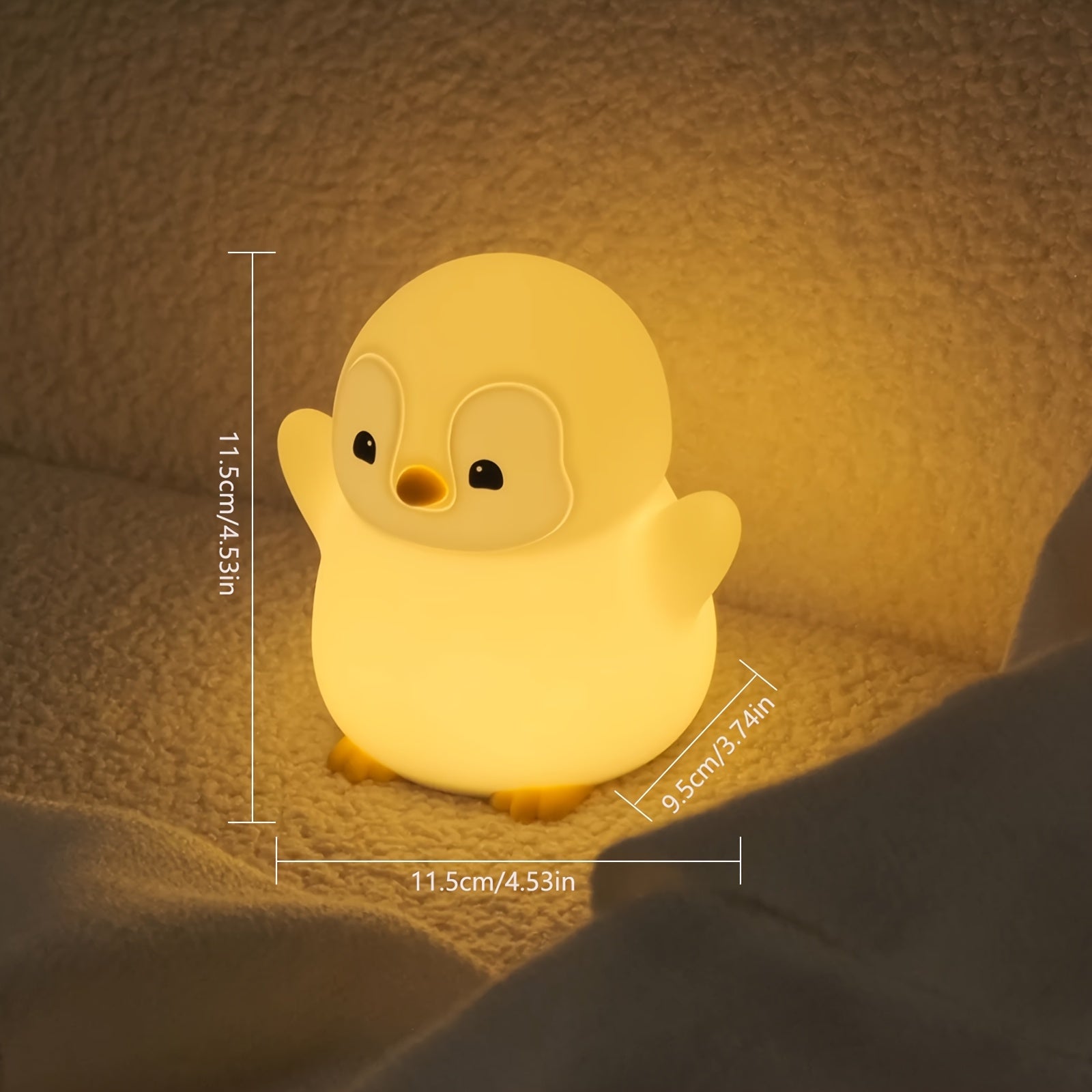 1pc Penguin Night Light Sleep Companion Bedside Lamp with Sensor, Christmas Gift with Data Cable for Bedroom, Living Room, Dining Table Decoration, Holiday and Birthday Present