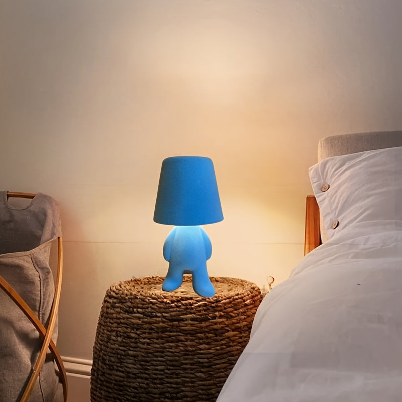Modern Nordic Style LED Desk Lamp with Adjustable Brightness - USB Rechargeable Night Light, 4 Color Options (Red/Blue/Pink/Green), Sleek Minimalist Design for Bedroom, Office, or Living Room Decor, Desk Lamp for Office, Contemporary Lighting, Durable