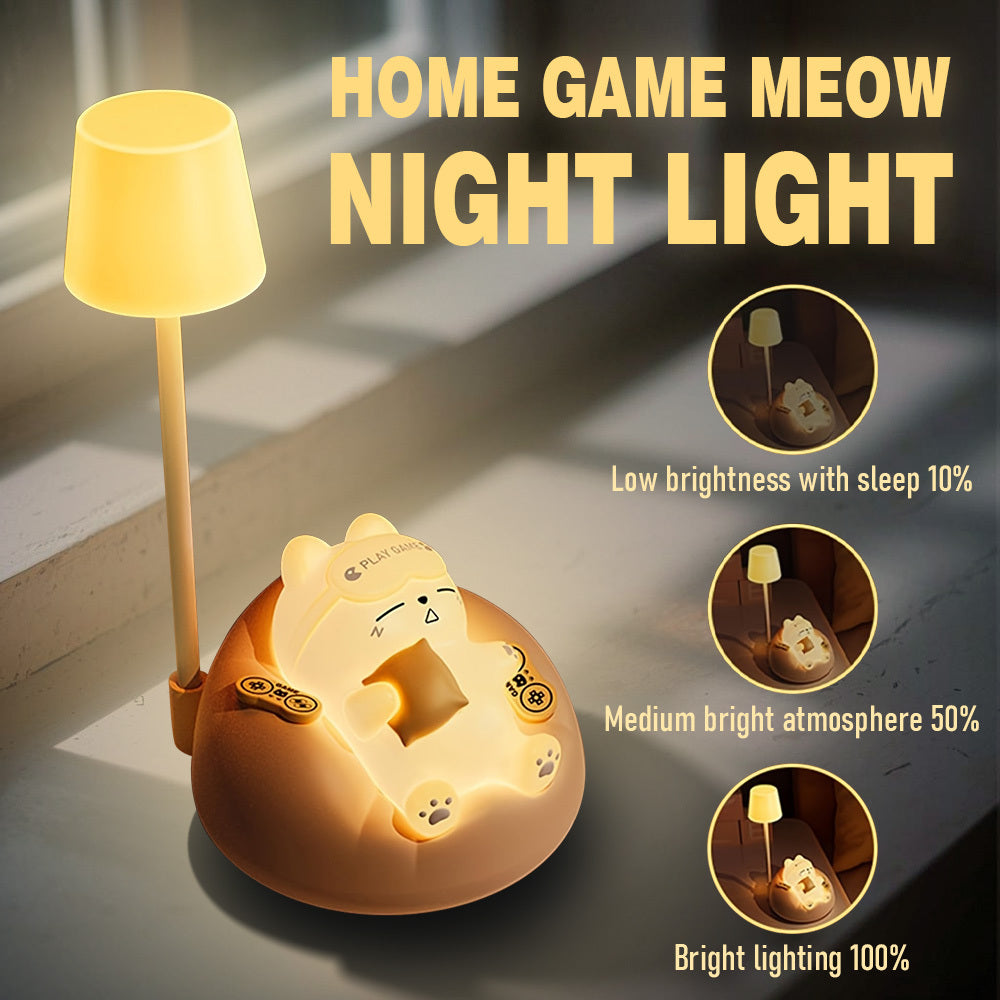 [Modern Cat Night Light] 2pcs USB Rechargeable Cat Night Light with 3-Level Brightness Adjustment | Touch Control, Modern Anime-Themed Design, Pat Light, Decompression Light, Atmosphere Light, Ideal for Bedroom Decor - Rechargeable Lithium Battery