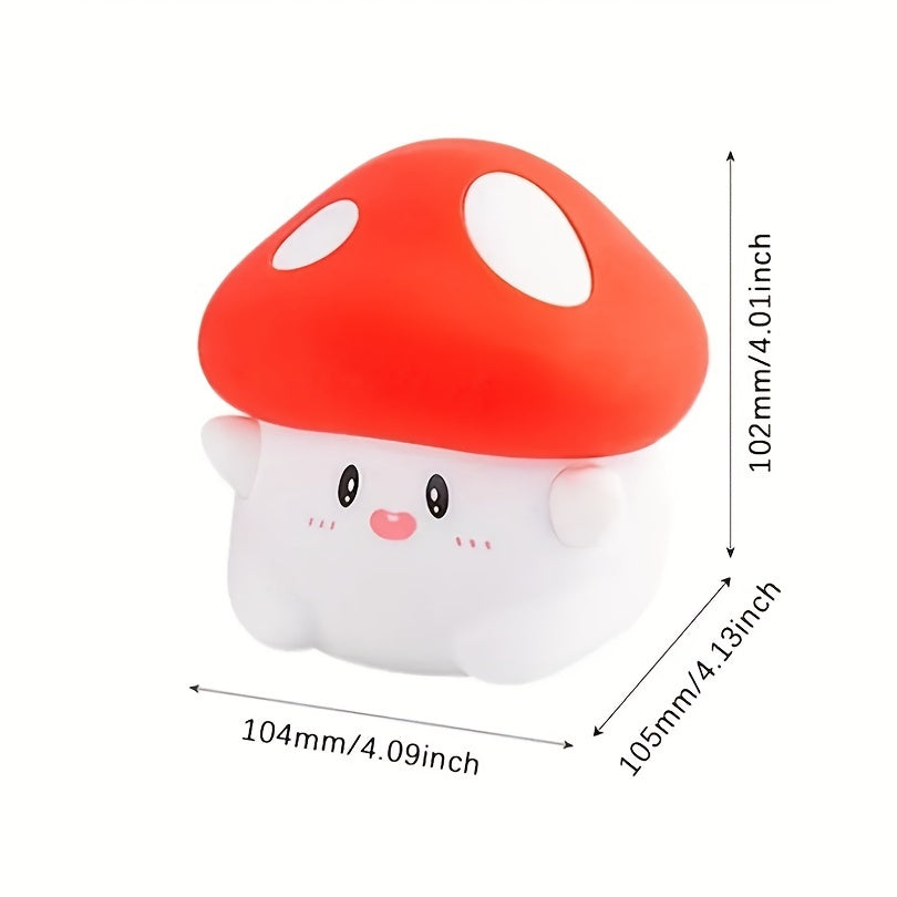 HCAVEY-Cute Mushroom Night Light. Adjust The Brightness In Second Gear, Light Up In One Shot, with Touch Function, USB Charging. Suitable for Various Room Types, Bedside Lamp Ambient Light, Great Holiday Gifts for Friends, Birthday Gifts.