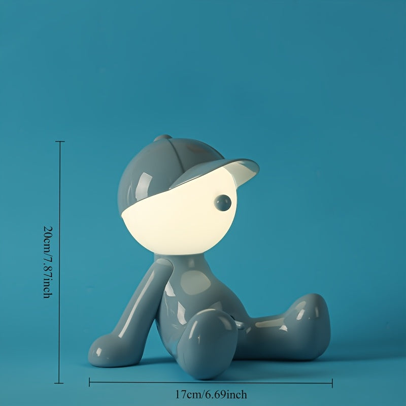 1pc Smart Lamp - Adjustable Brightness And Color, RGB Cartoon Head Smart Lamp - Button Control, Durable ABS, Perfect for Bedroom Or Living Room Decoration, Unique Friends And Family Gift Idea, Smart Light, Best Birthday Gifts for Friends And Family