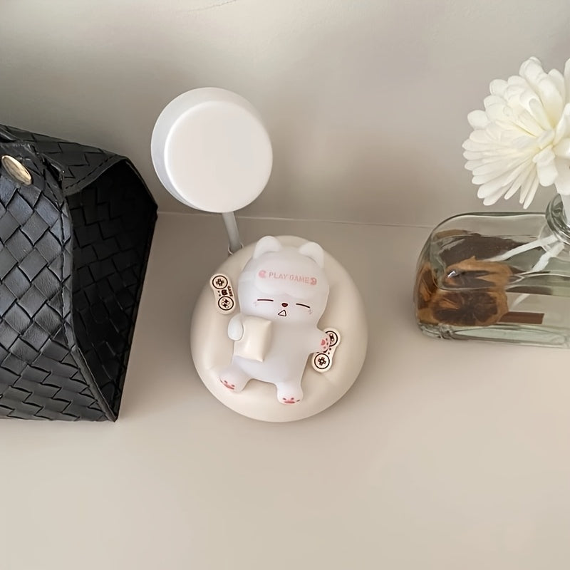 [Modern Cat Night Light] 2pcs USB Rechargeable Cat Night Light with 3-Level Brightness Adjustment | Touch Control, Modern Anime-Themed Design, Pat Light, Decompression Light, Atmosphere Light, Ideal for Bedroom Decor - Rechargeable Lithium Battery