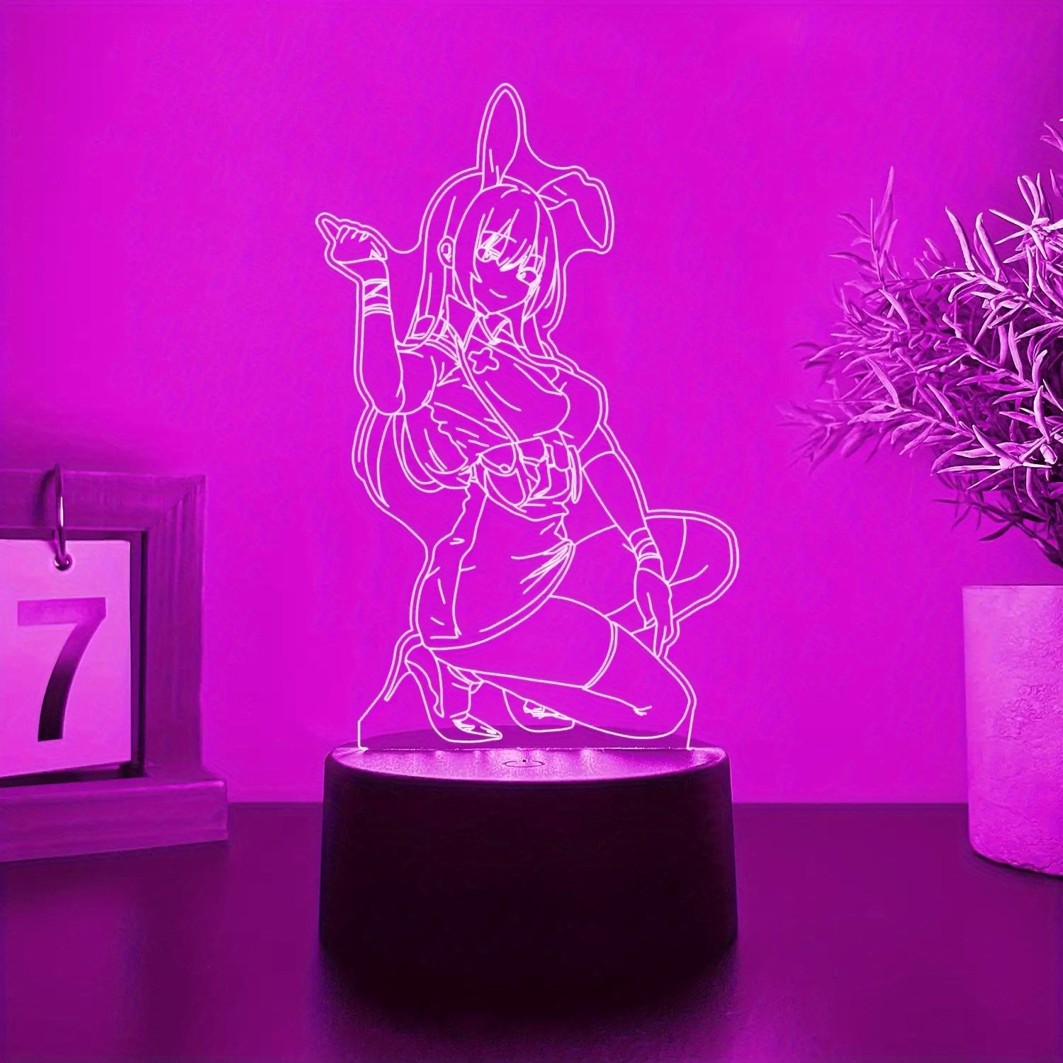 Anime Character Design Creative 3D Small Table Lamp, USB Interface, Switchable Multiple Light Colors, Desktop Decorative Table Lamp, Bedroom Decorative Lamp, Birthday Gift, Holiday Gift, USB Lighting Device