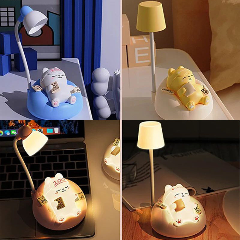 [Modern Cat Night Light] 2pcs USB Rechargeable Cat Night Light with 3-Level Brightness Adjustment | Touch Control, Modern Anime-Themed Design, Pat Light, Decompression Light, Atmosphere Light, Ideal for Bedroom Decor - Rechargeable Lithium Battery