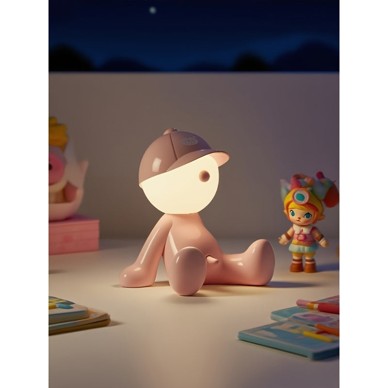 1pc Smart Lamp - Adjustable Brightness And Color, RGB Cartoon Head Smart Lamp - Button Control, Durable ABS, Perfect for Bedroom Or Living Room Decoration, Unique Friends And Family Gift Idea, Smart Light, Best Birthday Gifts for Friends And Family
