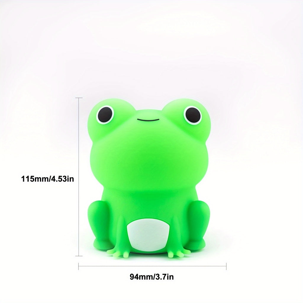 [Cute Frog Night Light] 1pc Cute Frog Night Light | Adjustable Brightness, Sensitive Touch Control, Rechargeable LED Lamp - Frog-Shaped Design for Bedroom or Desk Decor, Indoor Use, Battery, Playful Design