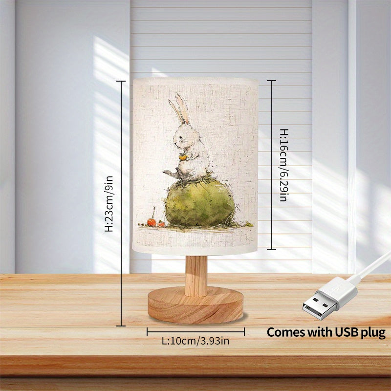 Creative Fabric Bedside Lamp with USB Plug, Cute Rabbit Atmosphere Light for Bedroom Sleep - Perfect Gift