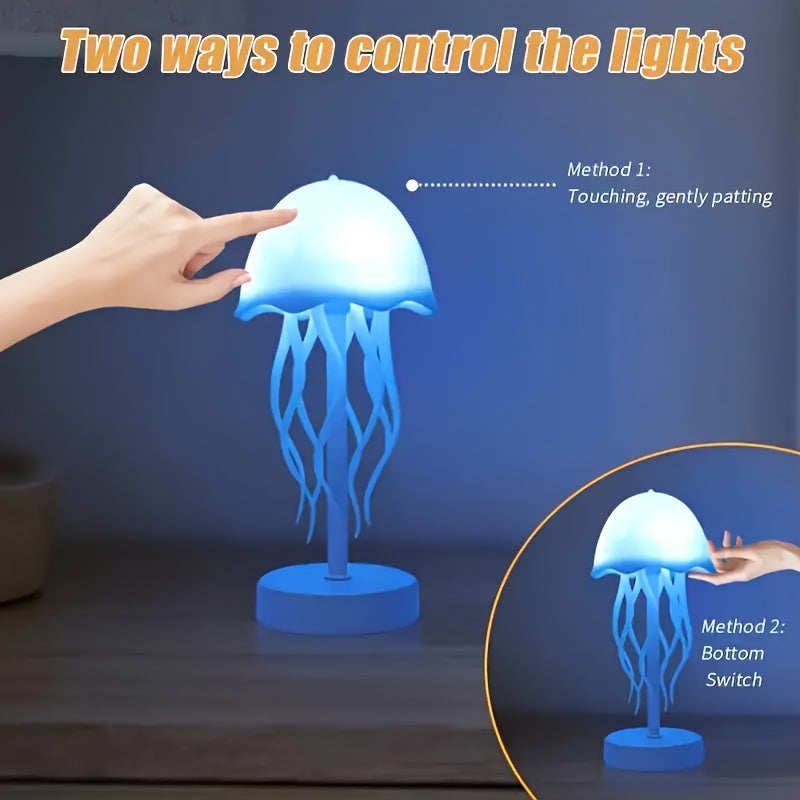 Voice-Controlled Jellyfish Lamp with Dancing Legs - Touch Sensor, Multiple Color Transformations, Ideal for Bedside Or Table Decor, Desk Decor Light | Animated Jellyfish Replica | USB Powered Lamp, Perfect Gift, Festival Decorations, Home Lighting, Modern