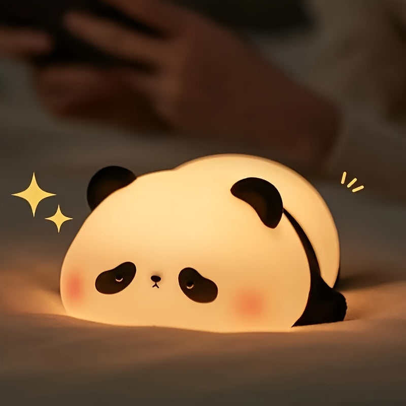 Cute Panda Night Light - USB Rechargeable Pat Light, 3-level Dimmable Sleep Light, Seven Color Color Color Changing Light, LED Light-emitting Pressure Reducing Night Light - Outdoor Camping Light, Suitable for Rooms, Christmas Gifts, Birthday