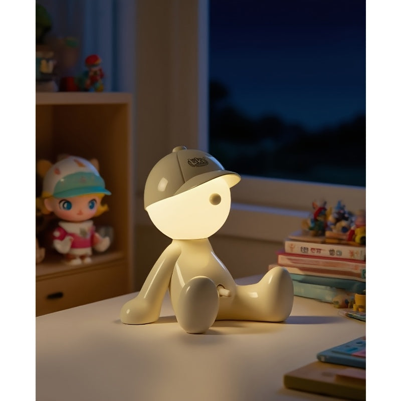 1pc Smart Lamp - Adjustable Brightness And Color, RGB Cartoon Head Smart Lamp - Button Control, Durable ABS, Perfect for Bedroom Or Living Room Decoration, Unique Friends And Family Gift Idea, Smart Light, Best Birthday Gifts for Friends And Family