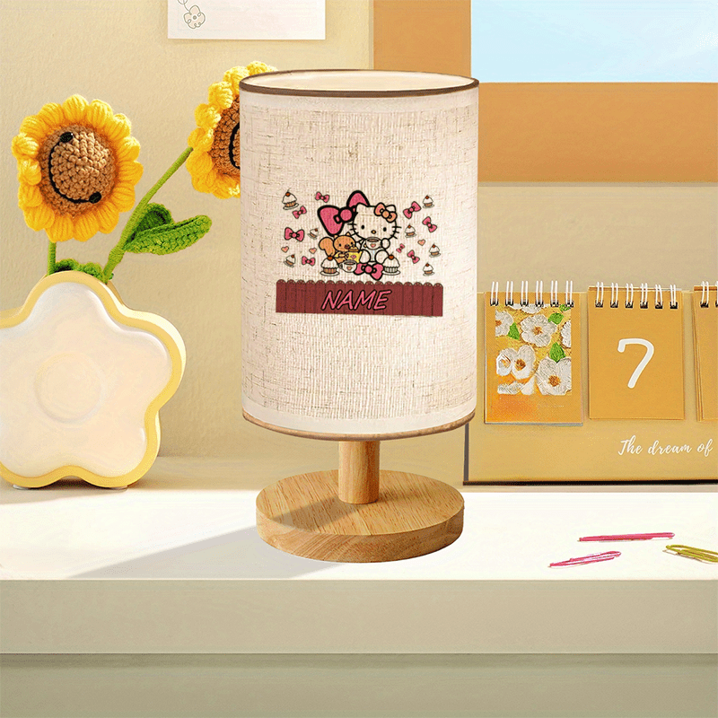 For Hello Kitty Night Light - Warm Yellow USB Charged Desk Lamp with Push Button, Ideal for Students & Dorms, Soft Light for Sleeping, Dorm Room Decor|Playful Design|Pushbutton Lamp