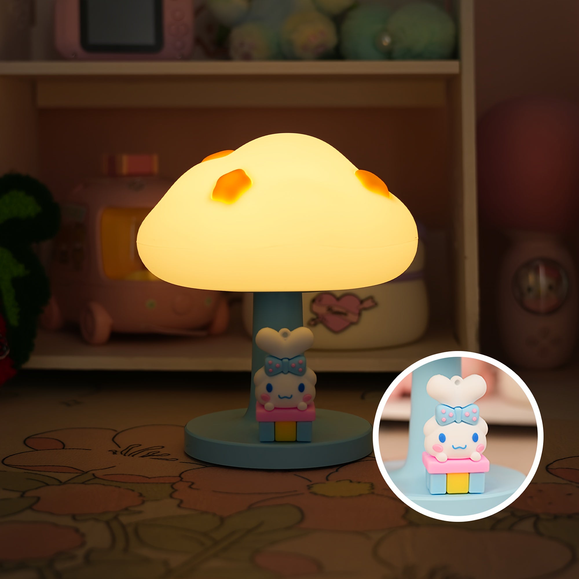 For Cinnamoroll Blue Cloud Night Light - Cute Adjustable Brightness LED Desk Lamp with 1200mAh Rechargeable Battery, Type-C Charging, Perfect for Bedroom, Office, or Gift for Women