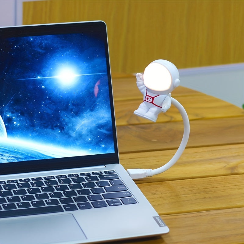 Mini LED Astronaut USB Night Light with Voice Control, Dimmable Sound Sensor, Eyes Protection for Bedroom Reading Desk Lamp, Smart Lights for Home Decor, Living Room, Halloween, Christmas, Wedding Decor, Wall Decor, Travel, Camping, Party, Perfect Gift