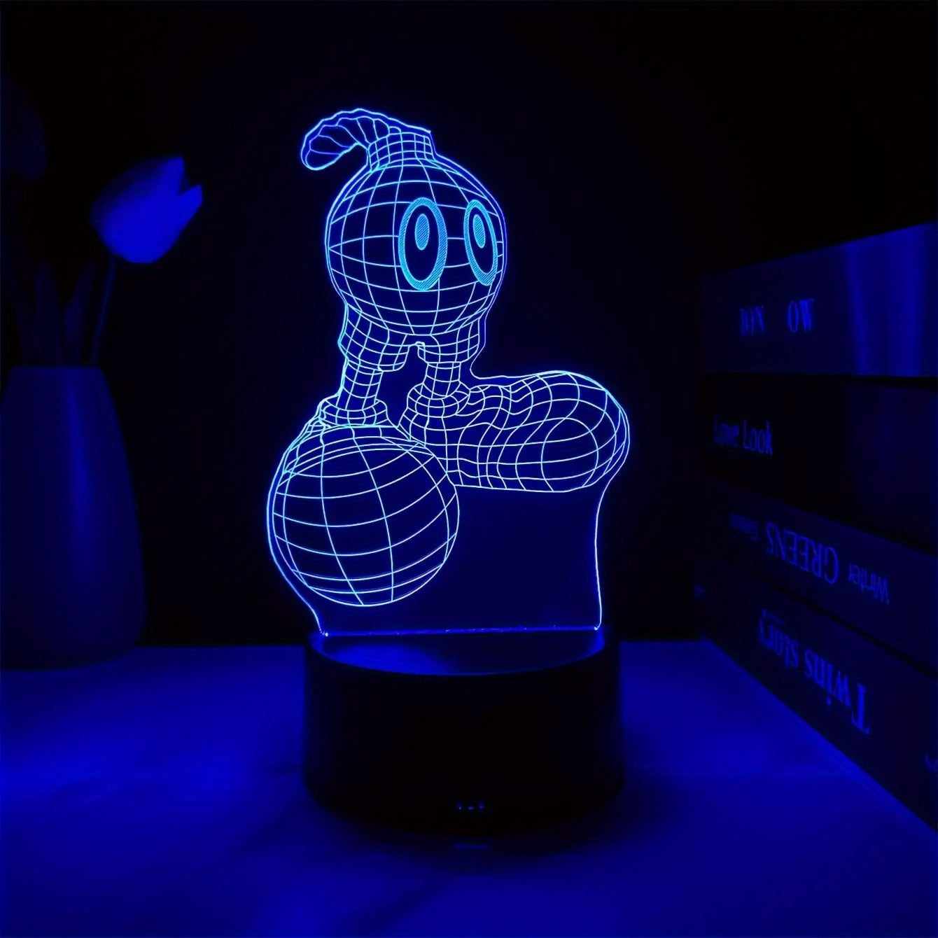 Modern 3D Cartoon Night Light Desk Lamp - USB Powered, 7-Color Touch Switch, Plastic Tabletop Uplight for Bedroom, Study, Gaming Room - Ideal Holiday & Birthday Gift, Desk Lamp for Office, Study Room Lighting, Playful Design, Durable Plastic