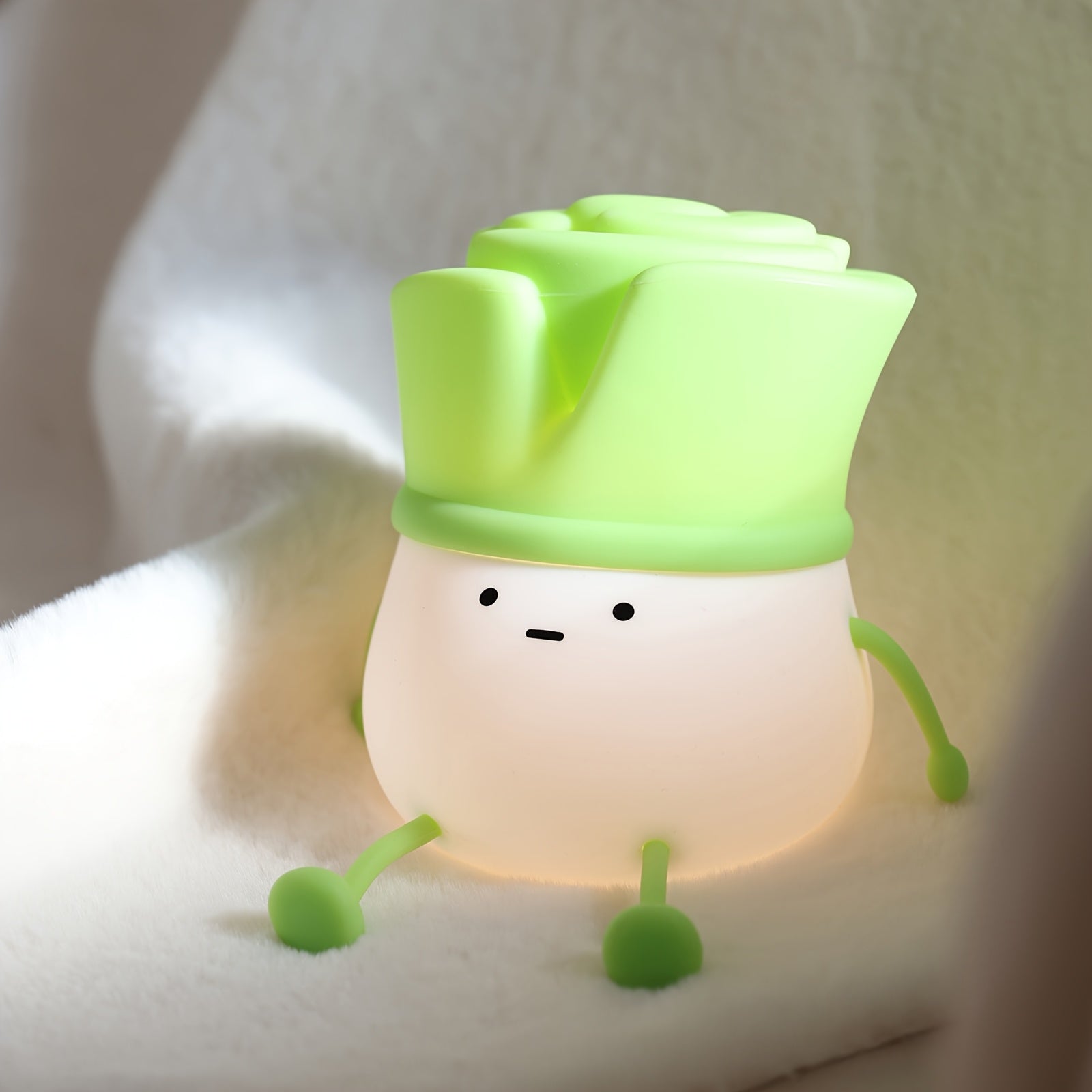 Cute Silicone Nursery Night Light with Adorable Face Design - Rechargeable, Dimmable, 3-Level Brightness, Auto Shut-Off Timer, USB Charging, Perfect for Bedroom or Nursery Decor, Youngsters's Sleeping Aid | Playful Character Light | Durable Plastic Light