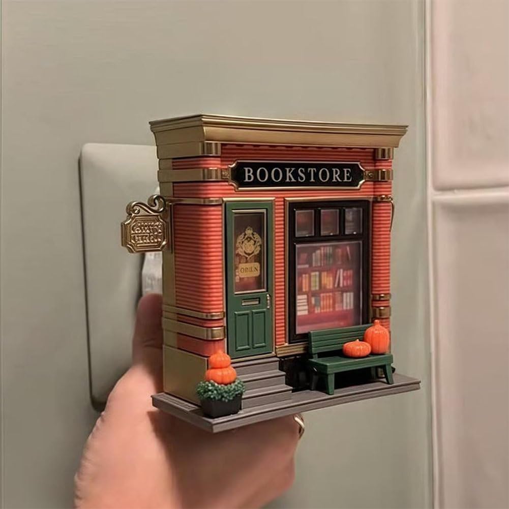Bookstore Wallflower Project Night Light - Battery-Free Plug-In Wall-Mounted LED Bookstore Design with Glowing Book Display & Cozy Ambiance, Decorative Lighting for Reading Nook, Book Lover Gift, Safe Low Voltage (No Batteries/Electronics)