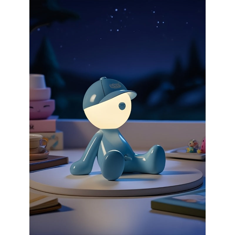 1pc Smart Lamp - Adjustable Brightness And Color, RGB Cartoon Head Smart Lamp - Button Control, Durable ABS, Perfect for Bedroom Or Living Room Decoration, Unique Friends And Family Gift Idea, Smart Light, Best Birthday Gifts for Friends And Family