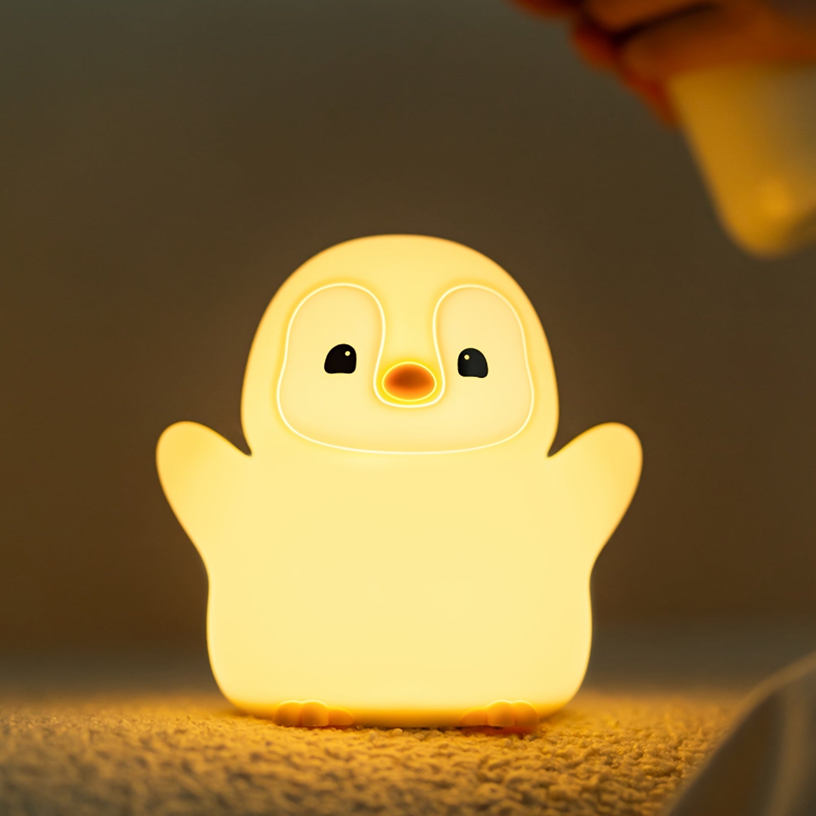 1pc Penguin Night Light Sleep Companion Bedside Lamp with Sensor, Christmas Gift with Data Cable for Bedroom, Living Room, Dining Table Decoration, Holiday and Birthday Present