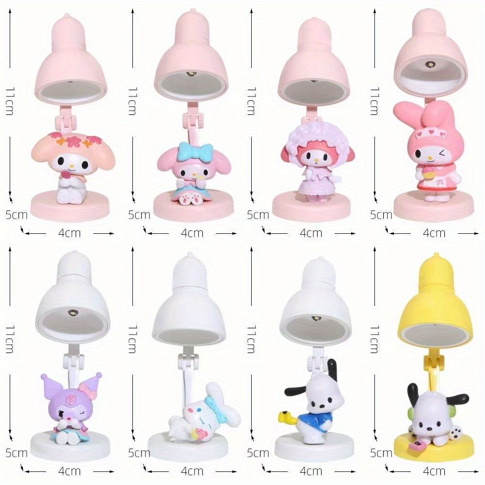 1pc Sanrio for hello kitty Mini LED Desk Lamp - Cute Cartoon Design, Eye Protection, Battery-Powered, Ideal for Reading & Decor, Festive Holiday Gift, Festive Gift Item|Playful Design|Plastic Construction, for Hello Kitty Accessories