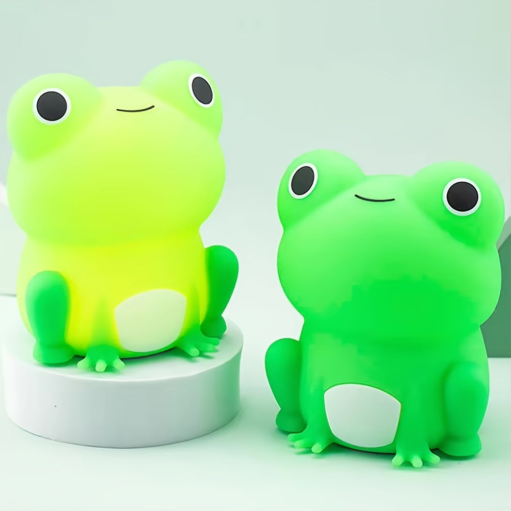 [Cute Frog Night Light] 1pc Cute Frog Night Light | Adjustable Brightness, Sensitive Touch Control, Rechargeable LED Lamp - Frog-Shaped Design for Bedroom or Desk Decor, Indoor Use, Battery, Playful Design