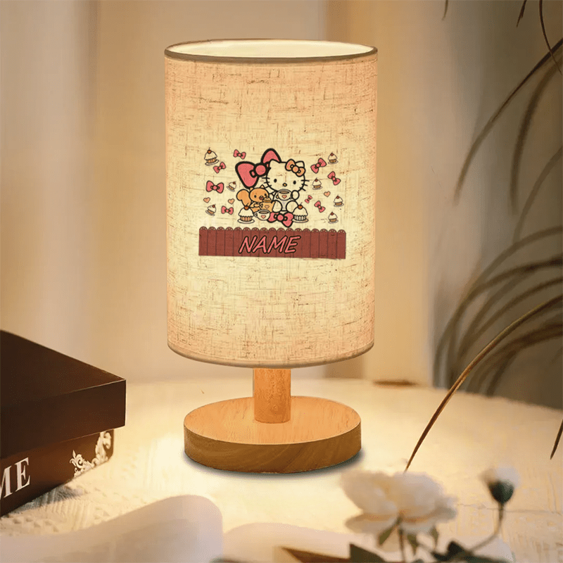 For Hello Kitty Night Light - Warm Yellow USB Charged Desk Lamp with Push Button, Ideal for Students & Dorms, Soft Light for Sleeping, Dorm Room Decor|Playful Design|Pushbutton Lamp