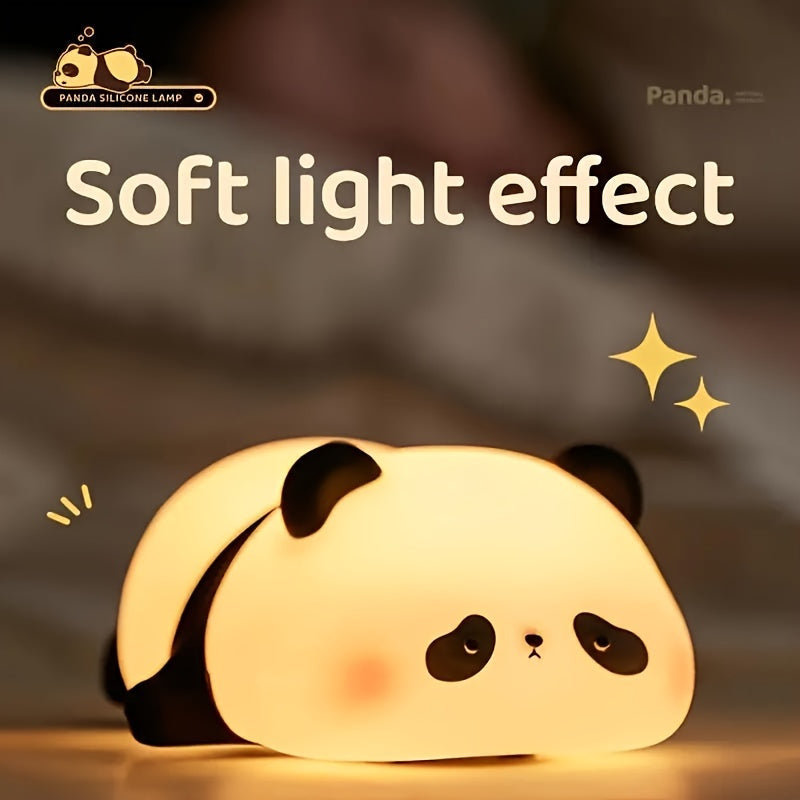 Cute Panda Night Light - USB Rechargeable Pat Light, 3-level Dimmable Sleep Light, Seven Color Color Color Changing Light, LED Light-emitting Pressure Reducing Night Light - Outdoor Camping Light, Suitable for Rooms, Christmas Gifts, Birthday