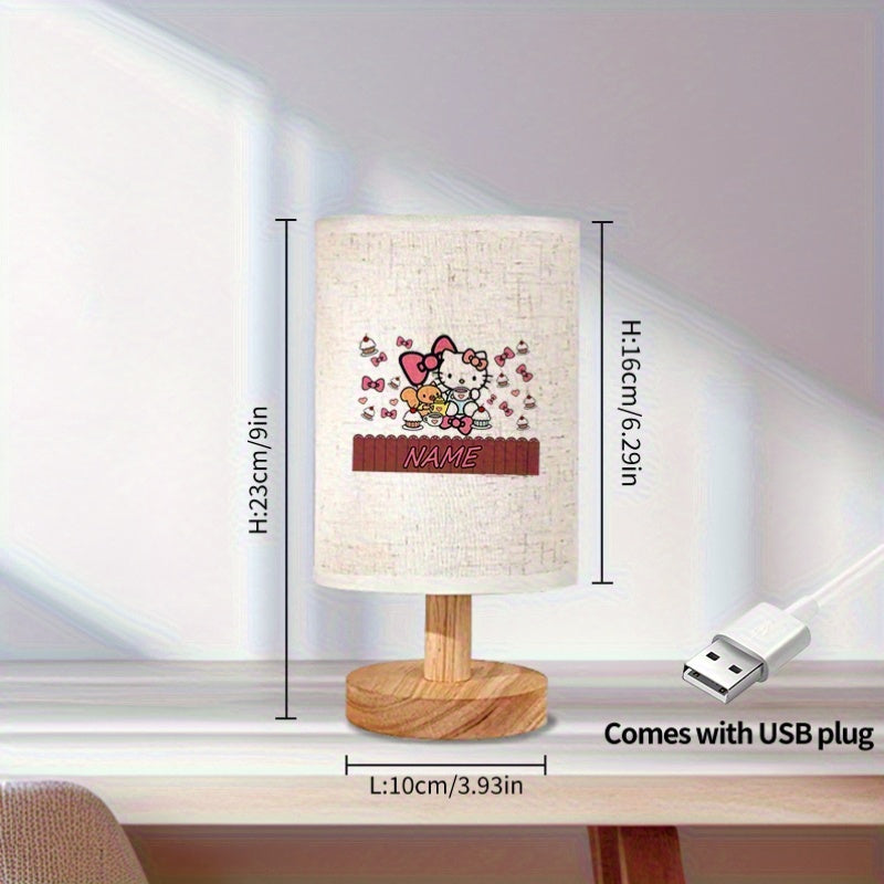 For Hello Kitty Night Light - Warm Yellow USB Charged Desk Lamp with Push Button, Ideal for Students & Dorms, Soft Light for Sleeping, Dorm Room Decor|Playful Design|Pushbutton Lamp