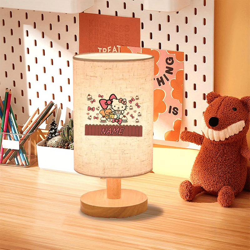 For Hello Kitty Night Light - Warm Yellow USB Charged Desk Lamp with Push Button, Ideal for Students & Dorms, Soft Light for Sleeping, Dorm Room Decor|Playful Design|Pushbutton Lamp