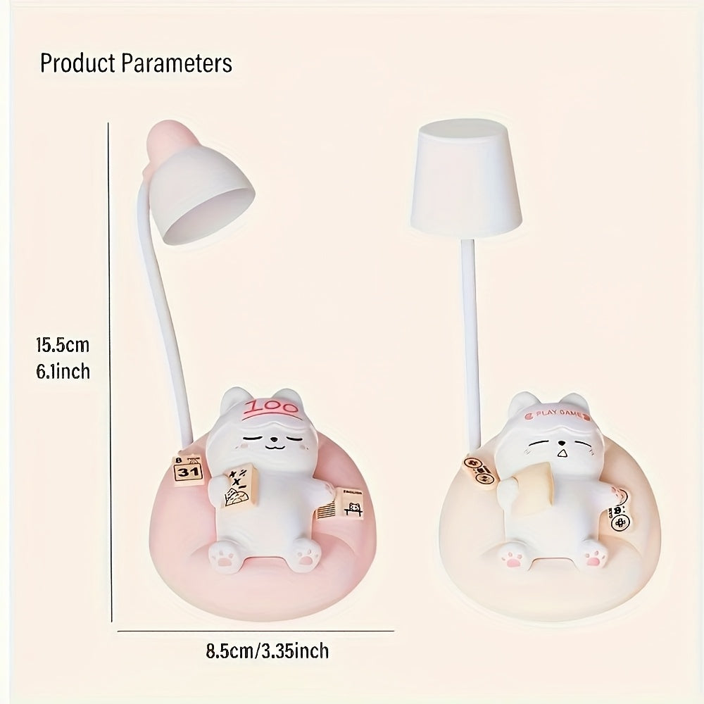 [Modern Cat Night Light] 2pcs USB Rechargeable Cat Night Light with 3-Level Brightness Adjustment | Touch Control, Modern Anime-Themed Design, Pat Light, Decompression Light, Atmosphere Light, Ideal for Bedroom Decor - Rechargeable Lithium Battery