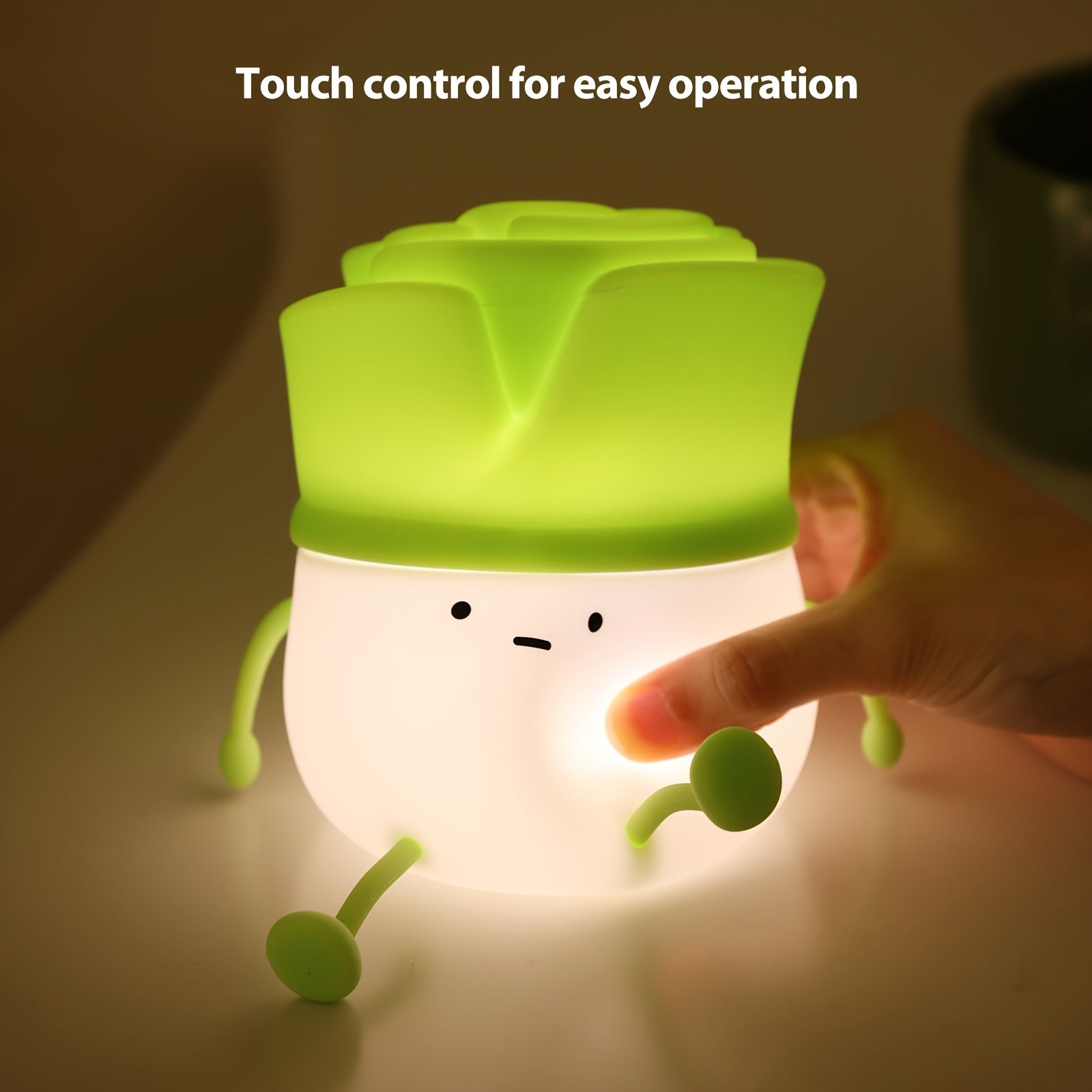 Cute Silicone Nursery Night Light with Adorable Face Design - Rechargeable, Dimmable, 3-Level Brightness, Auto Shut-Off Timer, USB Charging, Perfect for Bedroom or Nursery Decor, Youngsters's Sleeping Aid | Playful Character Light | Durable Plastic Light
