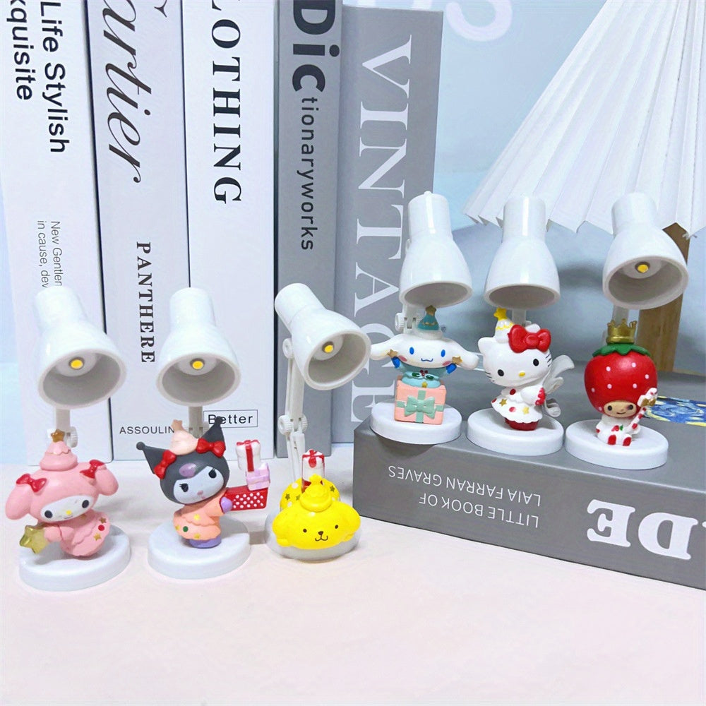 1pc Sanrio for hello kitty Mini LED Desk Lamp - Cute Cartoon Design, Eye Protection, Battery-Powered, Ideal for Reading & Decor, Festive Holiday Gift, Festive Gift Item|Playful Design|Plastic Construction, for Hello Kitty Accessories