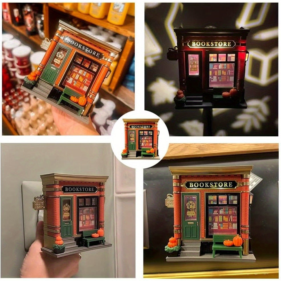 Bookstore Wallflower Project Night Light - Battery-Free Plug-In Wall-Mounted LED Bookstore Design with Glowing Book Display & Cozy Ambiance, Decorative Lighting for Reading Nook, Book Lover Gift, Safe Low Voltage (No Batteries/Electronics)
