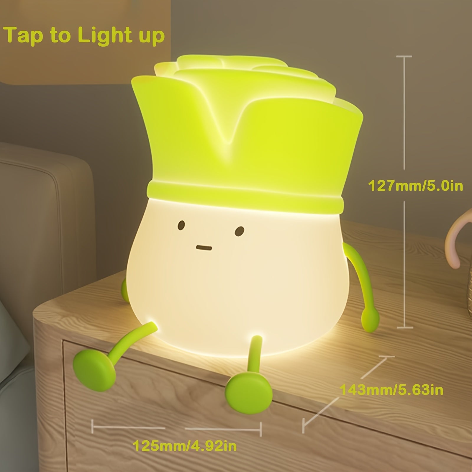 Cute Silicone Nursery Night Light with Adorable Face Design - Rechargeable, Dimmable, 3-Level Brightness, Auto Shut-Off Timer, USB Charging, Perfect for Bedroom or Nursery Decor, Youngsters's Sleeping Aid | Playful Character Light | Durable Plastic Light