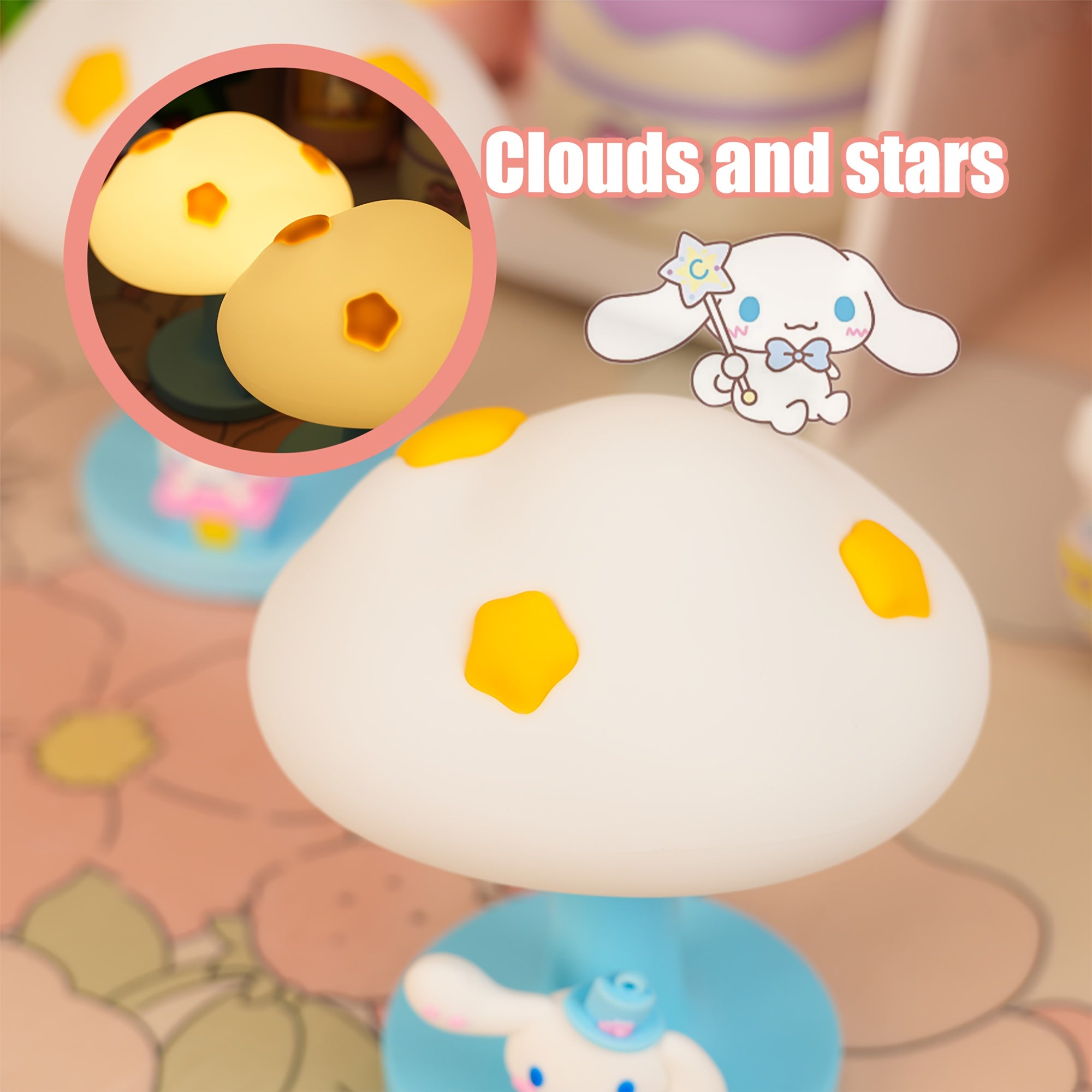 For Cinnamoroll Blue Cloud Night Light - Cute Adjustable Brightness LED Desk Lamp with 1200mAh Rechargeable Battery, Type-C Charging, Perfect for Bedroom, Office, or Gift for Women