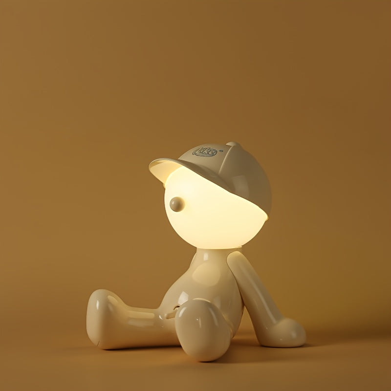1pc Smart Lamp - Adjustable Brightness And Color, RGB Cartoon Head Smart Lamp - Button Control, Durable ABS, Perfect for Bedroom Or Living Room Decoration, Unique Friends And Family Gift Idea, Smart Light, Best Birthday Gifts for Friends And Family