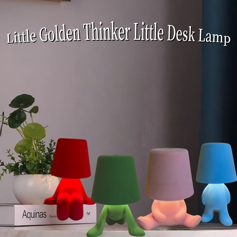 Modern Nordic Style LED Desk Lamp with Adjustable Brightness - USB Rechargeable Night Light, 4 Color Options (Red/Blue/Pink/Green), Sleek Minimalist Design for Bedroom, Office, or Living Room Decor, Desk Lamp for Office, Contemporary Lighting, Durable