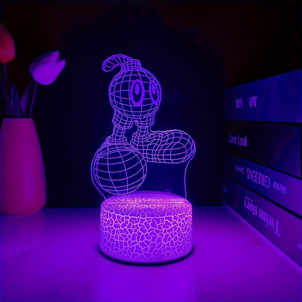 Modern 3D Cartoon Night Light Desk Lamp - USB Powered, 7-Color Touch Switch, Plastic Tabletop Uplight for Bedroom, Study, Gaming Room - Ideal Holiday & Birthday Gift, Desk Lamp for Office, Study Room Lighting, Playful Design, Durable Plastic