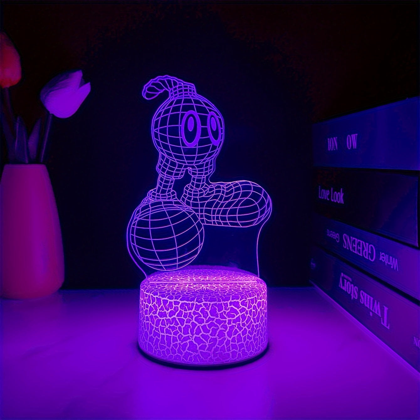 Modern 3D Cartoon Night Light Desk Lamp - USB Powered, 7-Color Touch Switch, Plastic Tabletop Uplight for Bedroom, Study, Gaming Room - Ideal Holiday & Birthday Gift, Desk Lamp for Office, Study Room Lighting, Playful Design, Durable Plastic