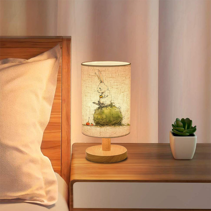 Creative Fabric Bedside Lamp with USB Plug, Cute Rabbit Atmosphere Light for Bedroom Sleep - Perfect Gift