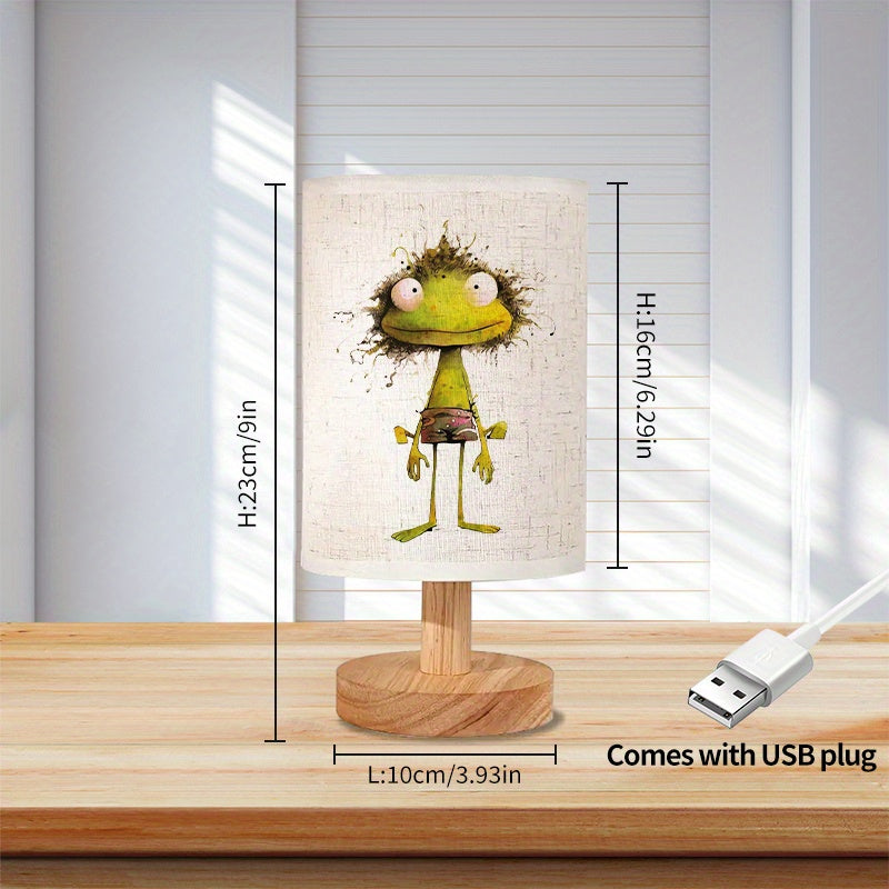 Whimsical Frog Design USB-Powered Table Lamp - Up-Lighting for Eye Protection, Soft Ambient Glow, Compact for Bedroom, Living Room & Office Decor, No Batteries Needed