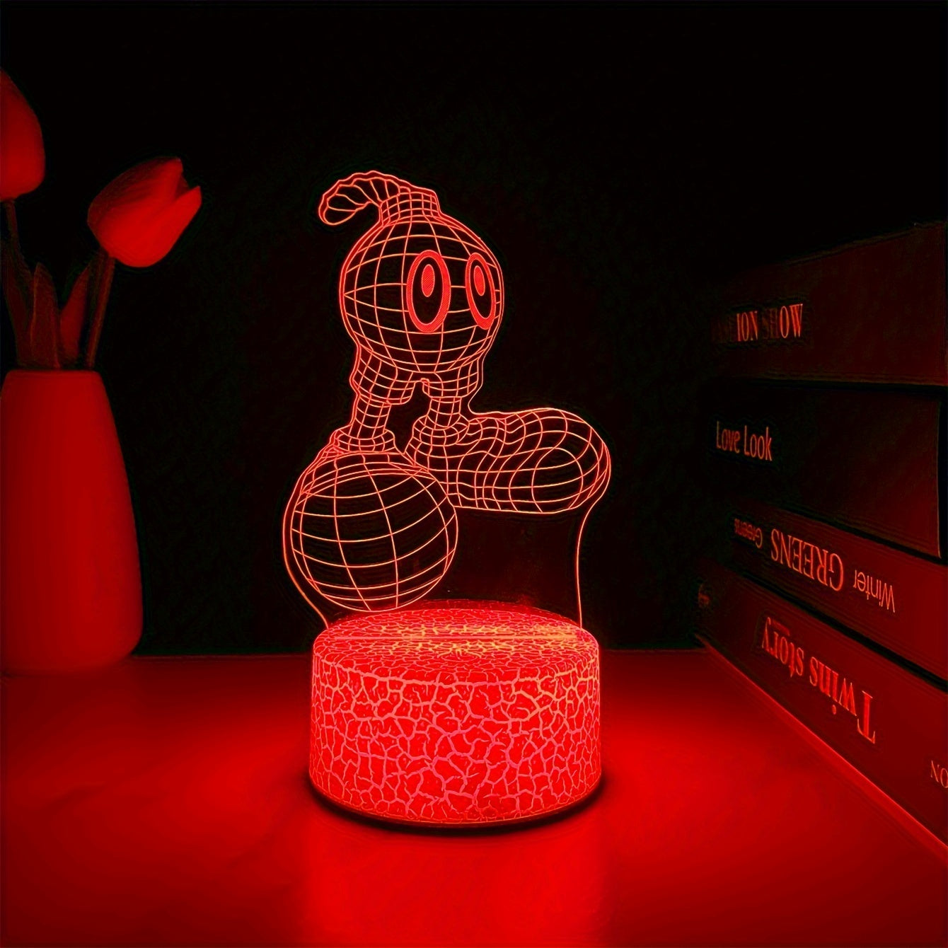 Modern 3D Cartoon Night Light Desk Lamp - USB Powered, 7-Color Touch Switch, Plastic Tabletop Uplight for Bedroom, Study, Gaming Room - Ideal Holiday & Birthday Gift, Desk Lamp for Office, Study Room Lighting, Playful Design, Durable Plastic
